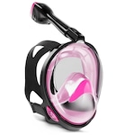 Máscara Subaquática de Mergulho Gold Sports Full Face Confort com Snorkel ROSA