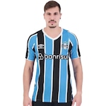 Camisa do Grêmio Oficial 1 2024 Umbro Torcedor - Masculina AZUL/PRETO