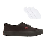 Tênis Redley Originals Monocromo + 3 Pares de Meias - Unissex PRETO