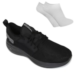 Kit Tênis Skechers Go Run Fast Valor + Par de Meias - Masculino PRETO