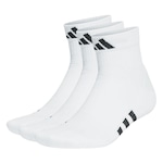 Kit de Meias Cano Médio adidas Acolchoada Performance com 3 Pares - Adulto BRANCO/PRETO