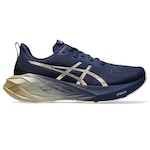 Tênis ASICS Novablast 4 Platinum Masculino AZUL ESC/OURO