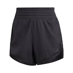 Shorts adidas Pacer All Gym Seasonal Canelado Cós Alto Tonal Três Listras - Feminino PRETO