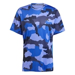 Camiseta adidas Estampada Train Essentials Camo - Masculina AZUL