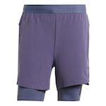 Shorts adidas Treino 2 Em 1 Power - Masculino AZUL