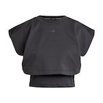 Camiseta Regata de Moletinho adidas Power Boxy Três Listras - Feminina PRETO