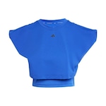 Camiseta Regata de Moletinho adidas Power Boxy Três Listras - Feminina AZUL