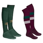 Kit de Meiões do Fluminense Umbro com 2 Pares - Adulto VINHO