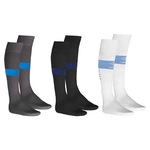 Kit de Meiões do Grêmio Umbro com 3 Pares - Adulto CINZA CLA/BRANCO