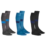 Kit de Meiões do Grêmio Umbro com 3 Pares - Adulto CINZA CLA/PRETO