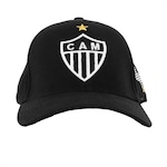 Boné Aba Curva Atlético Mineiro Oficial Logo - Snapback - Adulto PRETO/BRANCO