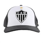 Boné Aba Curva Atlético Mineiro Oficial Logo - Snapback - Adulto CINZA/BRANCO