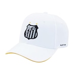 Boné Aba Curva Supercap Santos Escudo Patch Bordado - Snapback - Adulto BRANCO