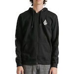 Blusão de Moletom sem Capuz Volcom Aberto Iconic Stone Wt24 - Masculino PRETO