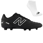 Chuteira de Campo New Balance 442 V2 Academy Fg + Meia - Adulto PRETO