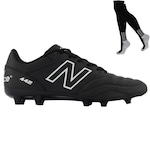 Chuteira de Campo New Balance 442 V2 Academy Fg + Meião - Adulto PRETO