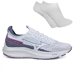 Kit Tênis Mizuno Bold - Feminino + Par de Meia BRANCO/AZUL ESC