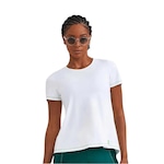 Camiseta Cajubrasil Uv com Abertura e Trancado - Feminina BRANCO