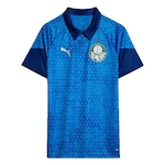 Camisa Polo Puma Palmeiras Treino e Viagem 2024 - Masculina AZUL