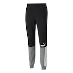 Calça de Moletom Puma Ess+ Block Masculina PRETO/CINZA