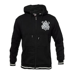 Jaqueta Corinthians Moletom Escudo Lotus - Masculino PRETO/BRANCO