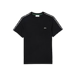 Camiseta Lacoste Listrada com Logotipo em Jersey - Masculina PRETO