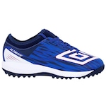 Chuteira Society Umbro Ultimate - Infantil AZUL/BRANCO