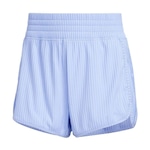 Shorts adidas Pacer All Gym Seasonal Canelado Cós Alto Tonal Três Listras - Feminino AZUL