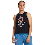 Regata Under Armour Treino Project Rock Neon Flame - Feminina PRETO