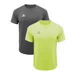 Kit Camiseta Topper Faster - 2 Unidades - Masculina CINZA/VERDE