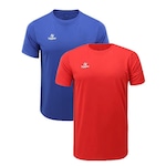 Kit Camiseta Topper Classic New - 2 Unidades - Masculina VERMELHO/AZUL