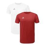 Kit Camiseta Topper Fut Classic Plus Size - 2 Unidades - Masculina BRANCO/VERMELHO