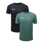 Kit Camiseta Topper Sky Feeling - 2 Unidades - Masculina PRETO/VERDE