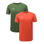 Kit Camiseta Topper Sky - 2 Unidades - Masculina Verde/Laranja