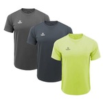 Kit Camiseta Topper Faster - 3 Unidades - Masculina VERDE/CINZA