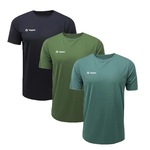 Kit Camiseta Topper Sky Feeling - 3 Unidades - Masculina PRETO/VERDE