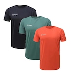 Kit Camiseta Topper Sky Feeling - 3 Unidades - Masculina Laranja/Verde