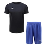 Kit Camiseta + Calção Topper Fut Classic New - Infantil PRETO/AZUL