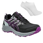 Kit Tênis Asics Gel-Venture 9 - Feminino + Par de Meia PRETO