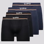 Kit Cueca Boxer Lupo - 4 Unidades - Masculino PRETO