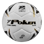 Bola Futebol de Campo Poker Pro 32 Gomos Hybrid Retro BRANCO/AMARELO