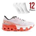 Kit Tênis On Running Cloudmonster Hyper + 12 Pares de Meias - Feminino LARANJA ESC/ROSA