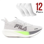 Kit Tênis Fila Racer Carbon 2 + 12 Pares de Meias - Feminino Off White