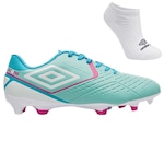 Chuteira de Campo Umbro Score e Meia - Adulto AZUL/BRANCO