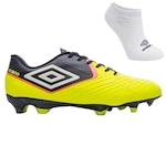 Chuteira de Campo Umbro Score e Meia - Adulto VERDE/PRETO