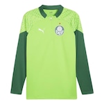 Camiseta Manga Longa Puma Palmeiras 1/4 Zip 2024 - Masculina Limão