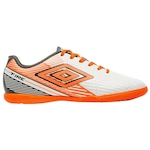 Chuteira Futsal Umbro Fire - Adulto BRANCO/LARANJA