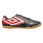 Chuteira Futsal Umbro Action - Adulto PRETO/VERMELHO