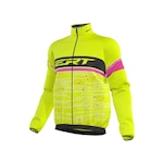 Jaqueta Corta Vento Ciclismo Ert Cycling Team - Feminina AMARELO/ROSA