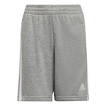 Shorts adidas Moletom 3 Stripes - Infantil CINZA CLA/BRANCO